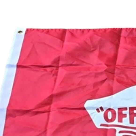 VANS Off the Wall    Banner Flag 30 x 48" Skateboard Logo Red White - Picture 3 of 5